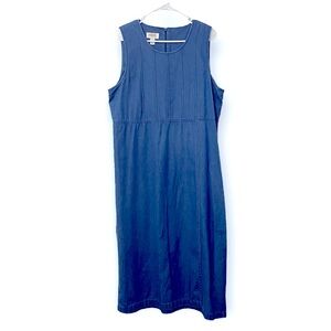 Talbots Women's Denim Cotton Dress Blue 14P